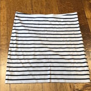 Cream and black striped skirt